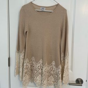 Monroe & Main sweater with lace detail